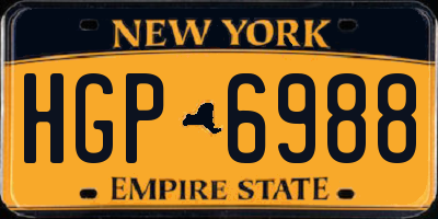 NY license plate HGP6988