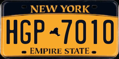 NY license plate HGP7010