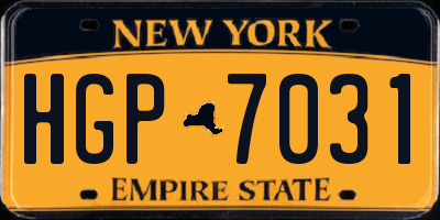 NY license plate HGP7031