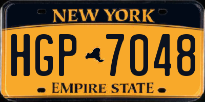 NY license plate HGP7048
