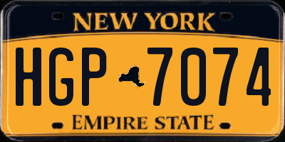 NY license plate HGP7074