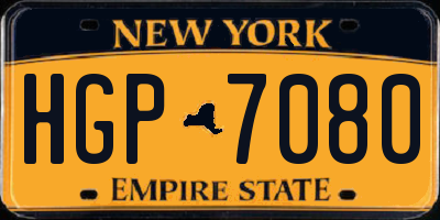 NY license plate HGP7080