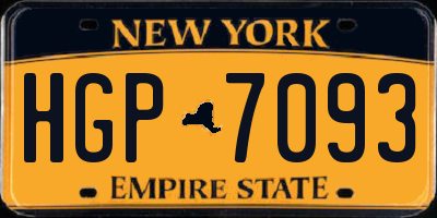 NY license plate HGP7093