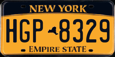 NY license plate HGP8329