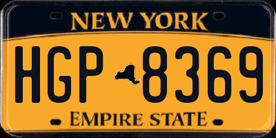 NY license plate HGP8369
