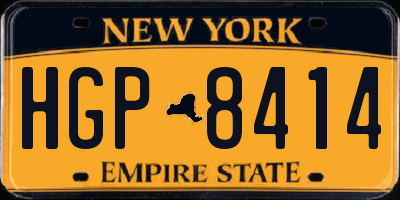 NY license plate HGP8414