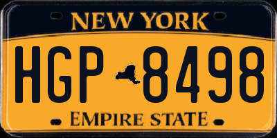 NY license plate HGP8498