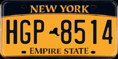 NY license plate HGP8514