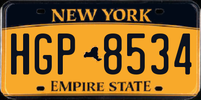 NY license plate HGP8534