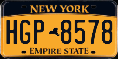 NY license plate HGP8578
