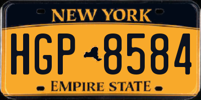 NY license plate HGP8584