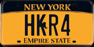NY license plate HKR4