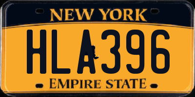 NY license plate HLA396
