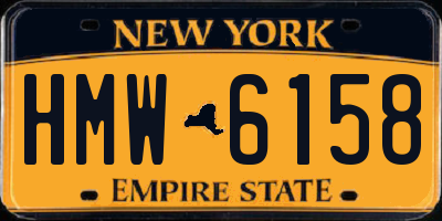 NY license plate HMW6158