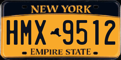 NY license plate HMX9512
