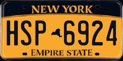 NY license plate HSP6924
