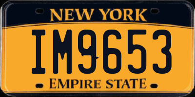 NY license plate IM9653