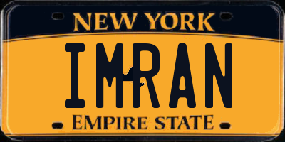 NY license plate IMRAN