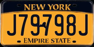 NY license plate J79798J
