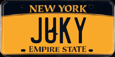 NY license plate JUKY