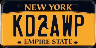 NY license plate KD2AWP