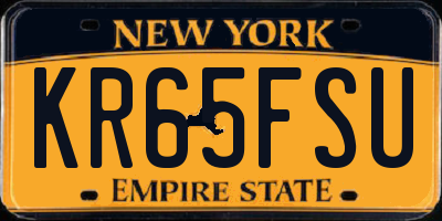 NY license plate KR65FSU
