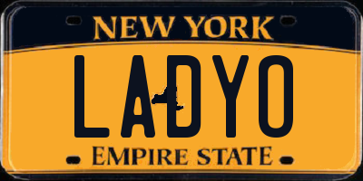 NY license plate LADYO
