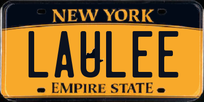 NY license plate LAULEE