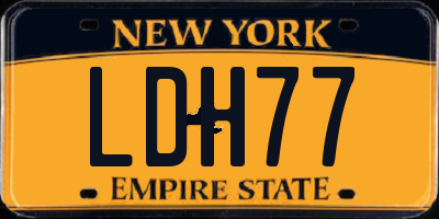 NY license plate LDH77