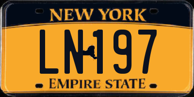 NY license plate LN197