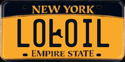 NY license plate LOLOIL