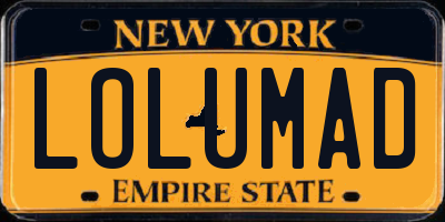 NY license plate LOLUMAD