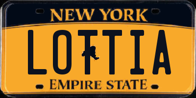 NY license plate LOTTIA