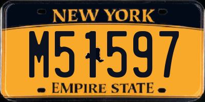 NY license plate M51597