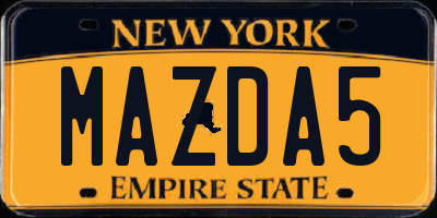 NY license plate MAZDA5