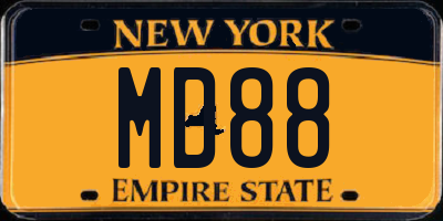 NY license plate MD88