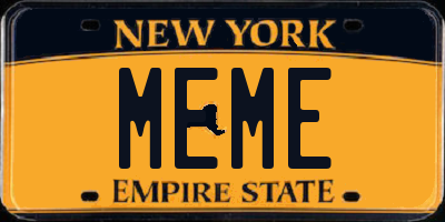 NY license plate MEME