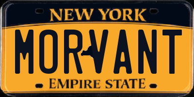 NY license plate MORVANT
