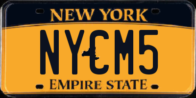 NY license plate NYCM5