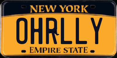 NY license plate OHRLLY