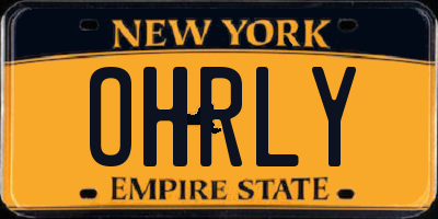 NY license plate OHRLY