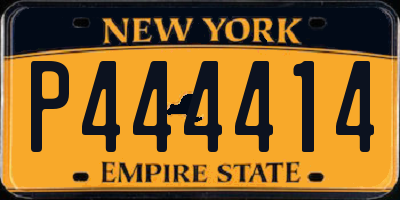 NY license plate P444414