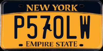 NY license plate P570LW