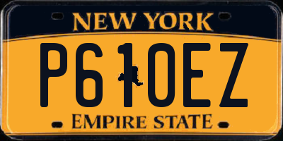 NY license plate P610EZ