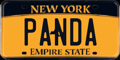 NY license plate PANDA