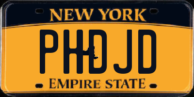 NY license plate PHDJD