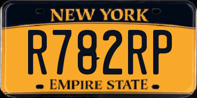 NY license plate R782RP