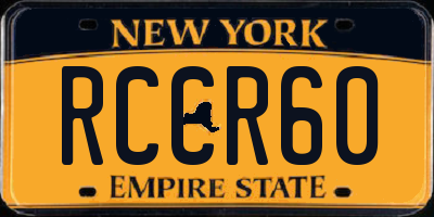 NY license plate RCCR60