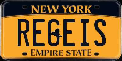 NY license plate REGEIS