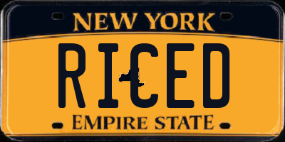 NY license plate RICED